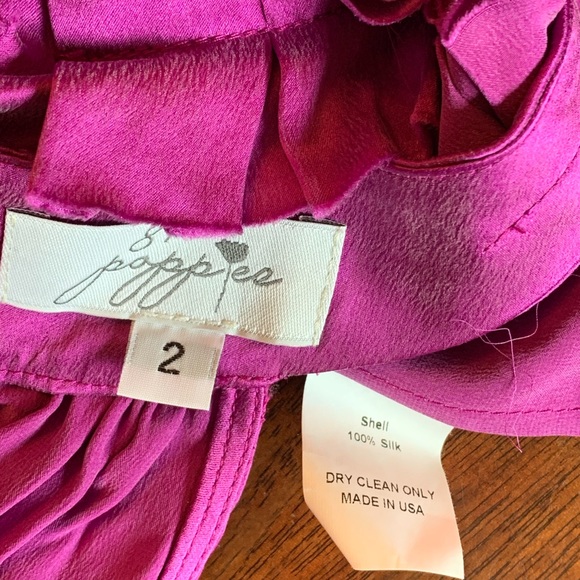 81 Poppies Purple Silk Top in Size 2 - Picture 5 of 5